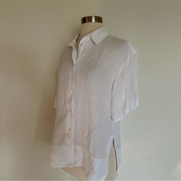 New NWOT Banana Republic 100% Linen Boxy Shirt White XS - Picture 2 of 9